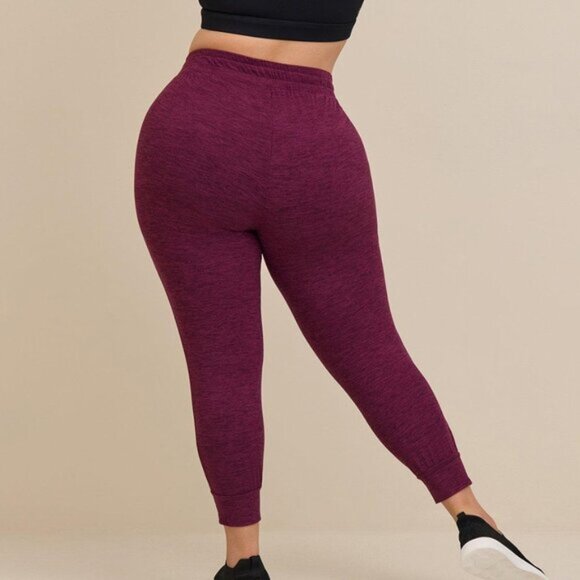 Torrid Purple Happy Camper Jogger Super Soft Performance Jersey Crop Size 3 NWOT - Picture 3 of 8